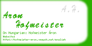 aron hofmeister business card